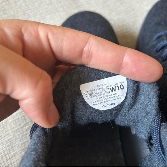 Allbirds Women's Wool Runner-up Mizzles Navy size 10 - Picture 7 of 8